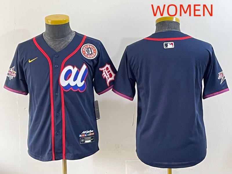 women 2025 Detroit Tigers blank Drak Blue All star Nike MLB Jersey style 